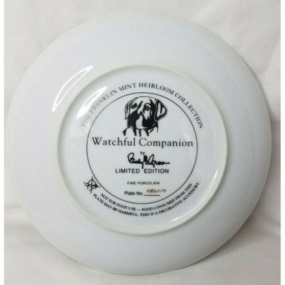 Franklin Mint "Watchful Companion" Dog Collector Plate by Randy McGovern - Picture 4 of 6